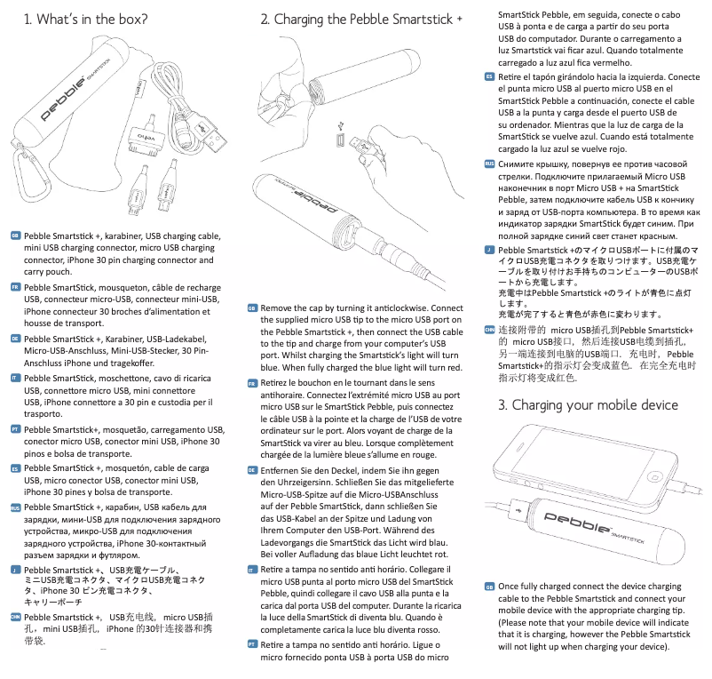 Page 1 de la notice Manuel utilisateur Veho Pebble Smartstick Plus