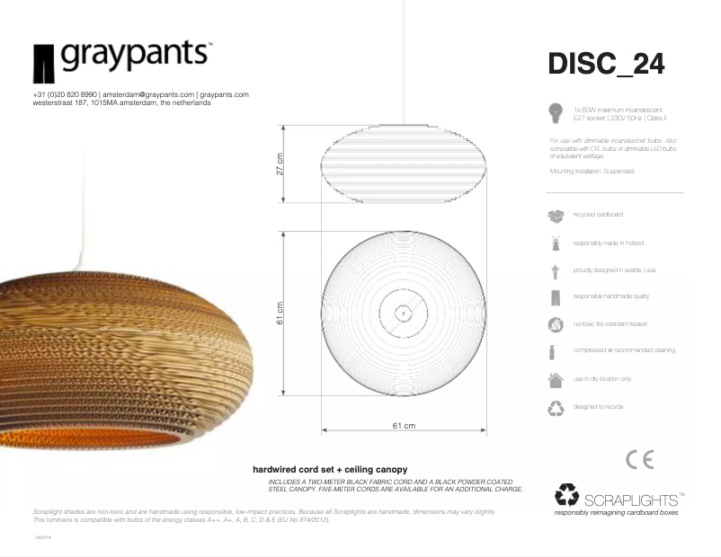 Page 1 of the manual User Manual Graypants Disc 24