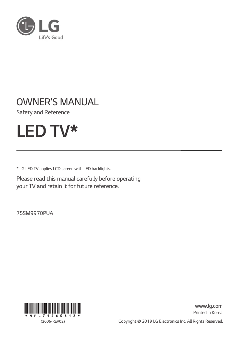 Página 1 del manual Manual de usuario LG Nano 9 SM9970