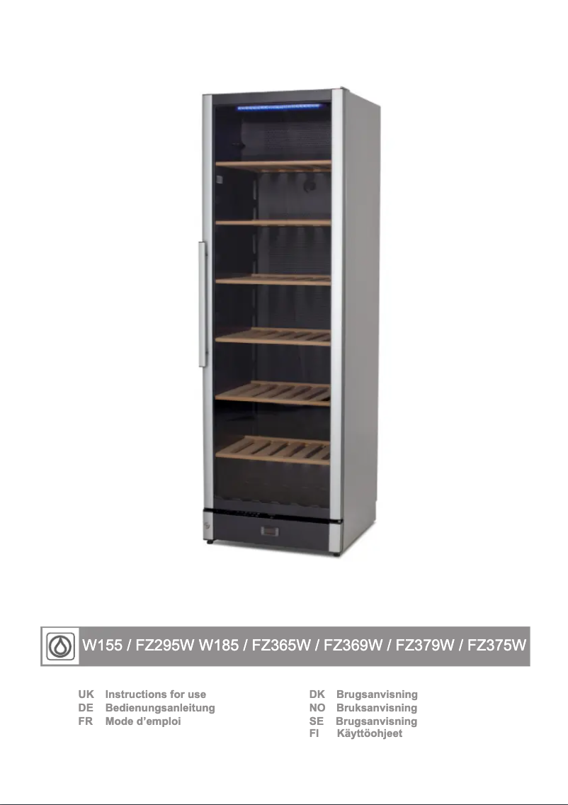 Page 1 de la notice Manuel utilisateur Vestfrost FZ 369 W