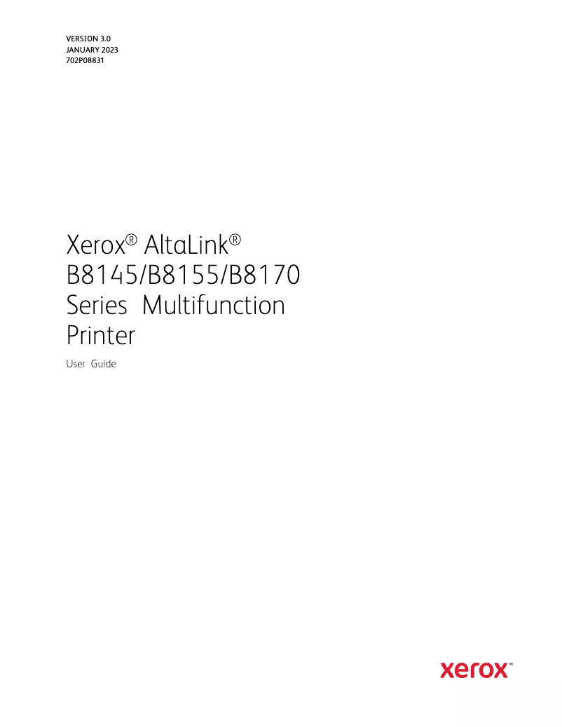 Page n°1 - Manuel utilisateur Xerox AltaLink B8155