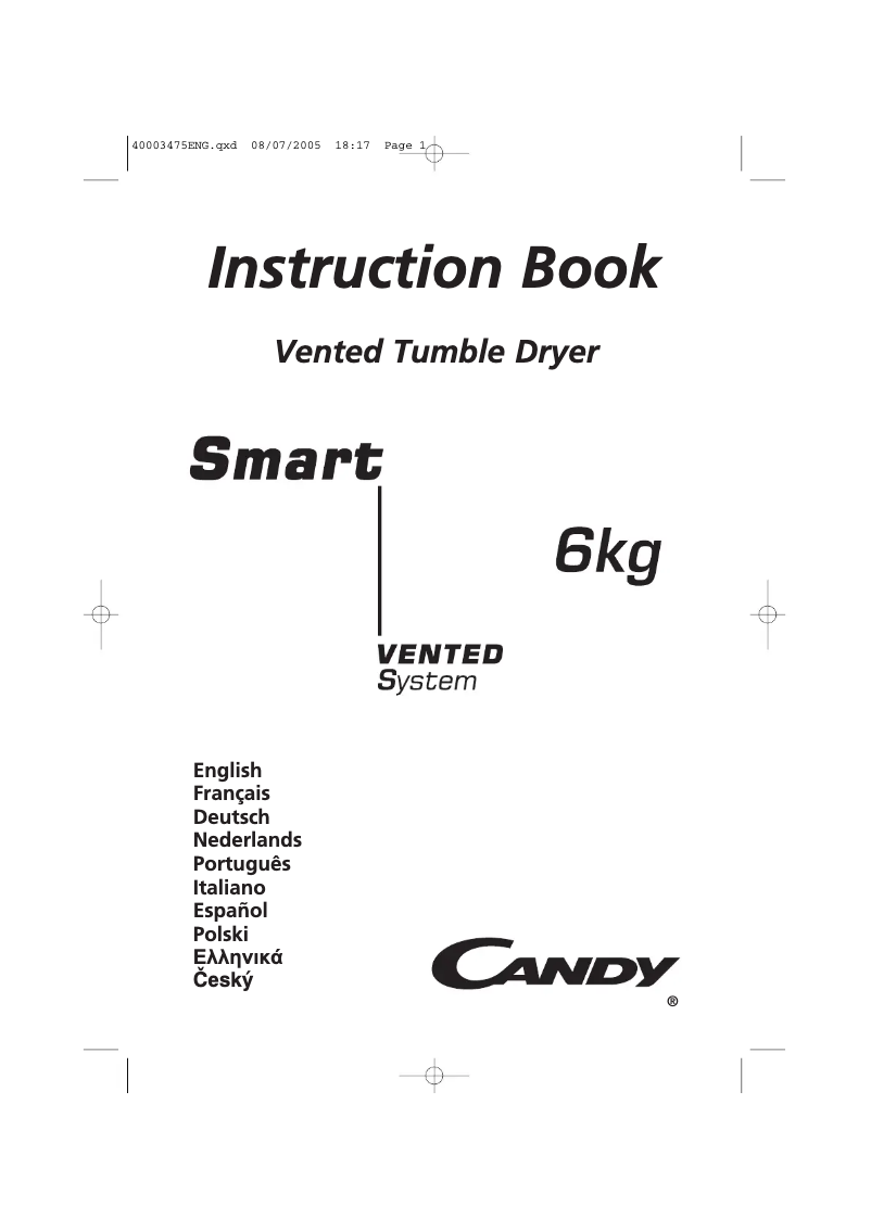 Page 1 de la notice Manuel utilisateur Candy CV1 16-SY