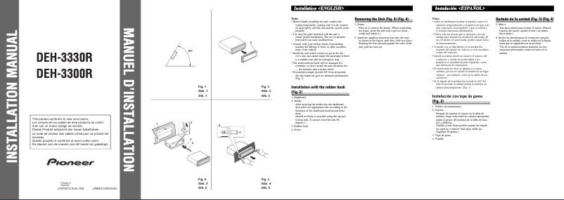 Page n°1 - Manuel utilisateur Pioneer DEH-3300R