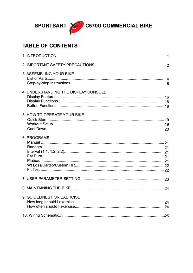 Page 1 de la notice Manuel utilisateur SportsArt C570U