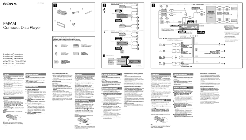 Page n°1 - Guide d'installation Sony CDX-GT230