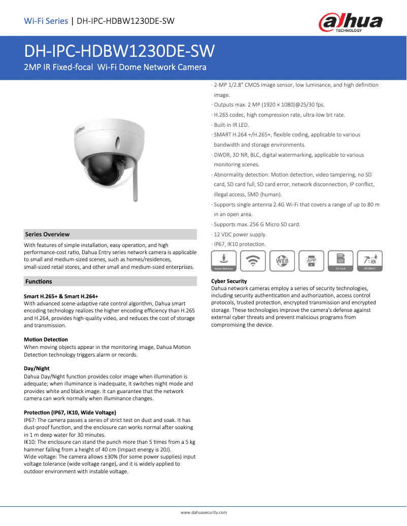 Image de la première page du manuel de l'appareil IPC-HDBW1230DE-SW