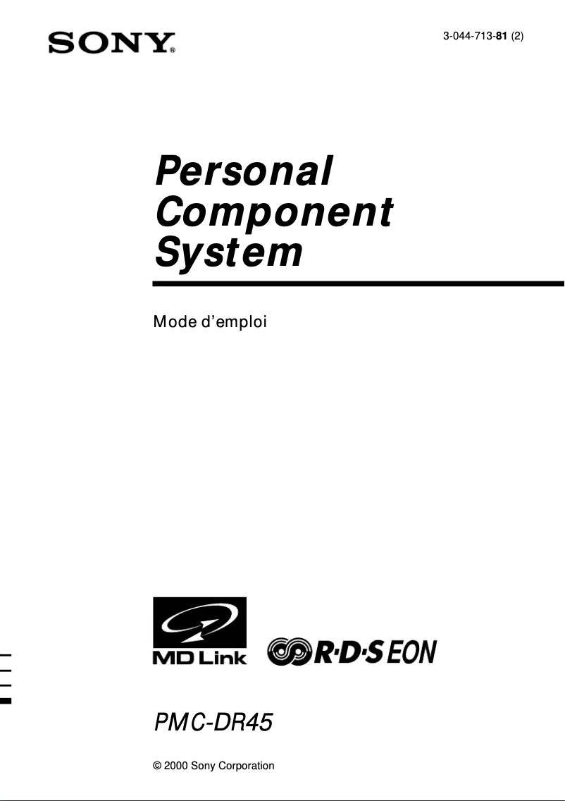 Image de la première page du manuel de l'appareil PMC-DR45