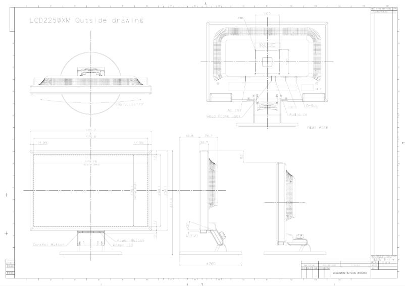 Página 1 del manual Dibujo técnico NEC MultiSync LCD225WXM