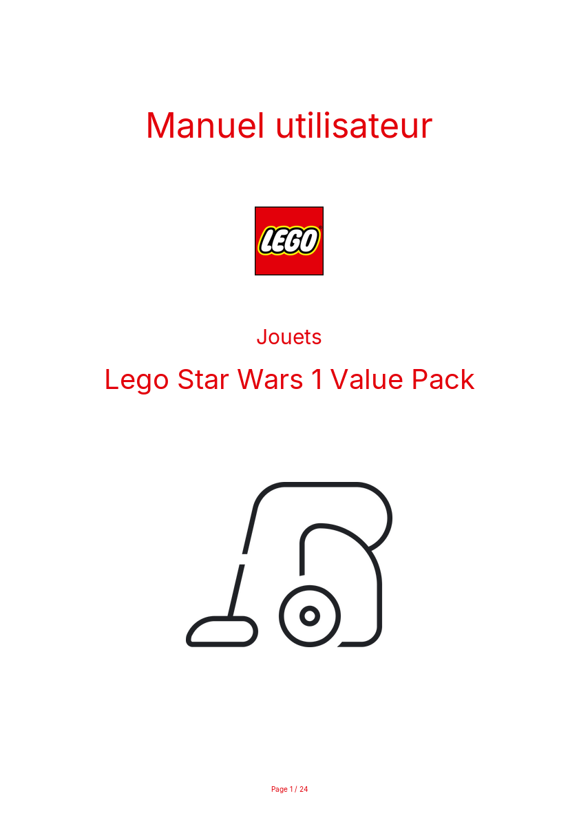 Image de la première page du manuel de l'appareil Star Wars 1 Value Pack