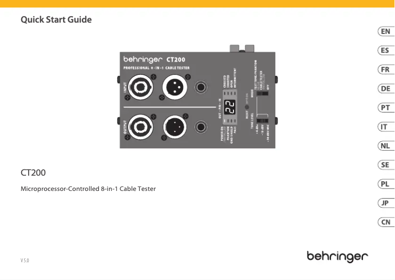 Image de la première page du manuel de l'appareil EasyControl CT200