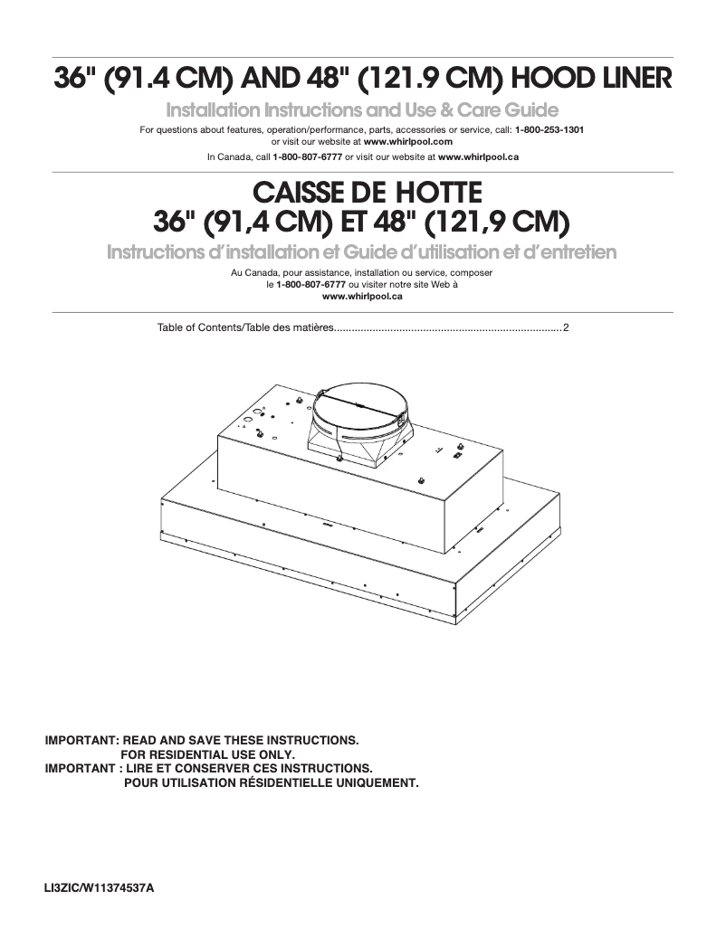 Image de la première page du manuel de l'appareil UVL6048JSS