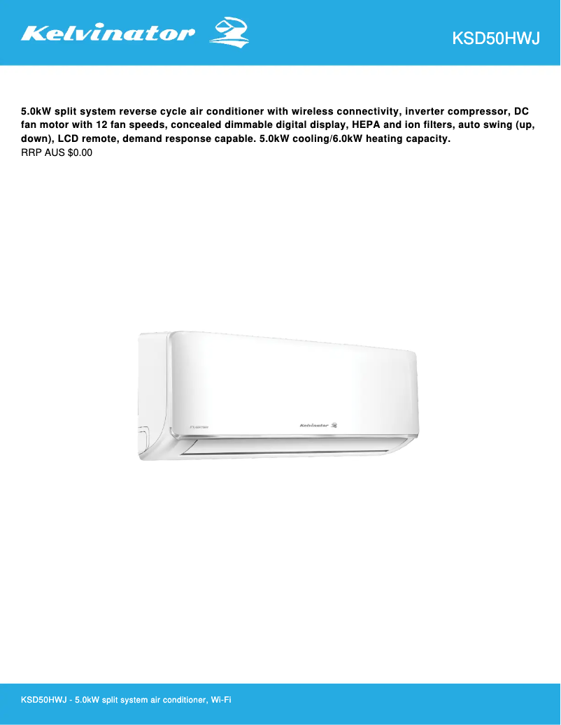 Image de la première page du manuel de l'appareil KSD50HWJ