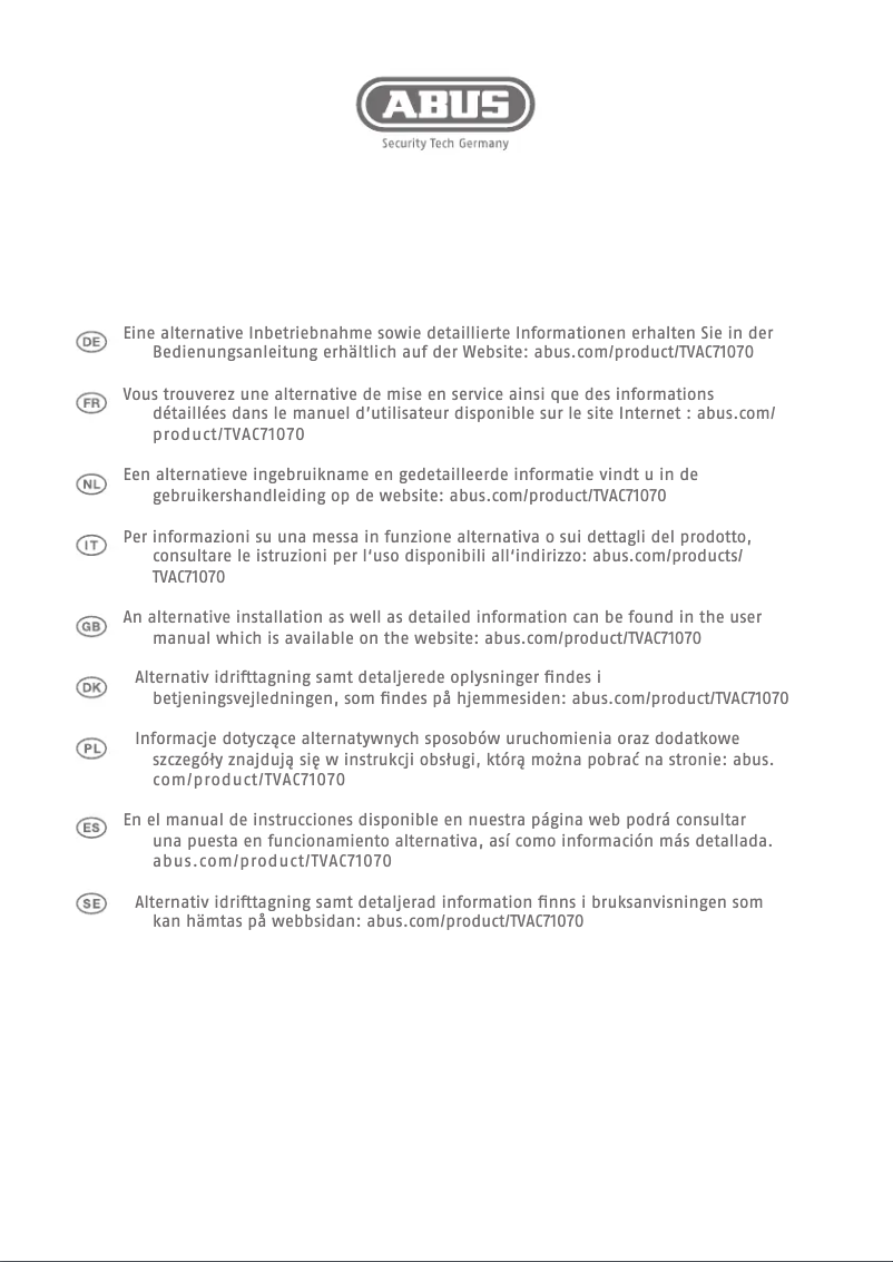 Image de la première page du manuel de l'appareil TVAC71070