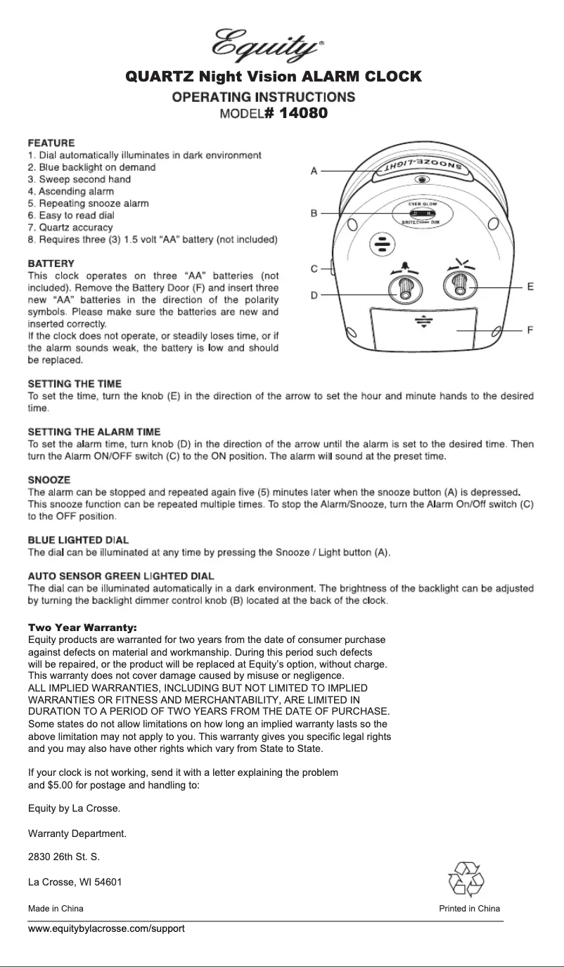 Image de la première page du manuel de l'appareil 14080