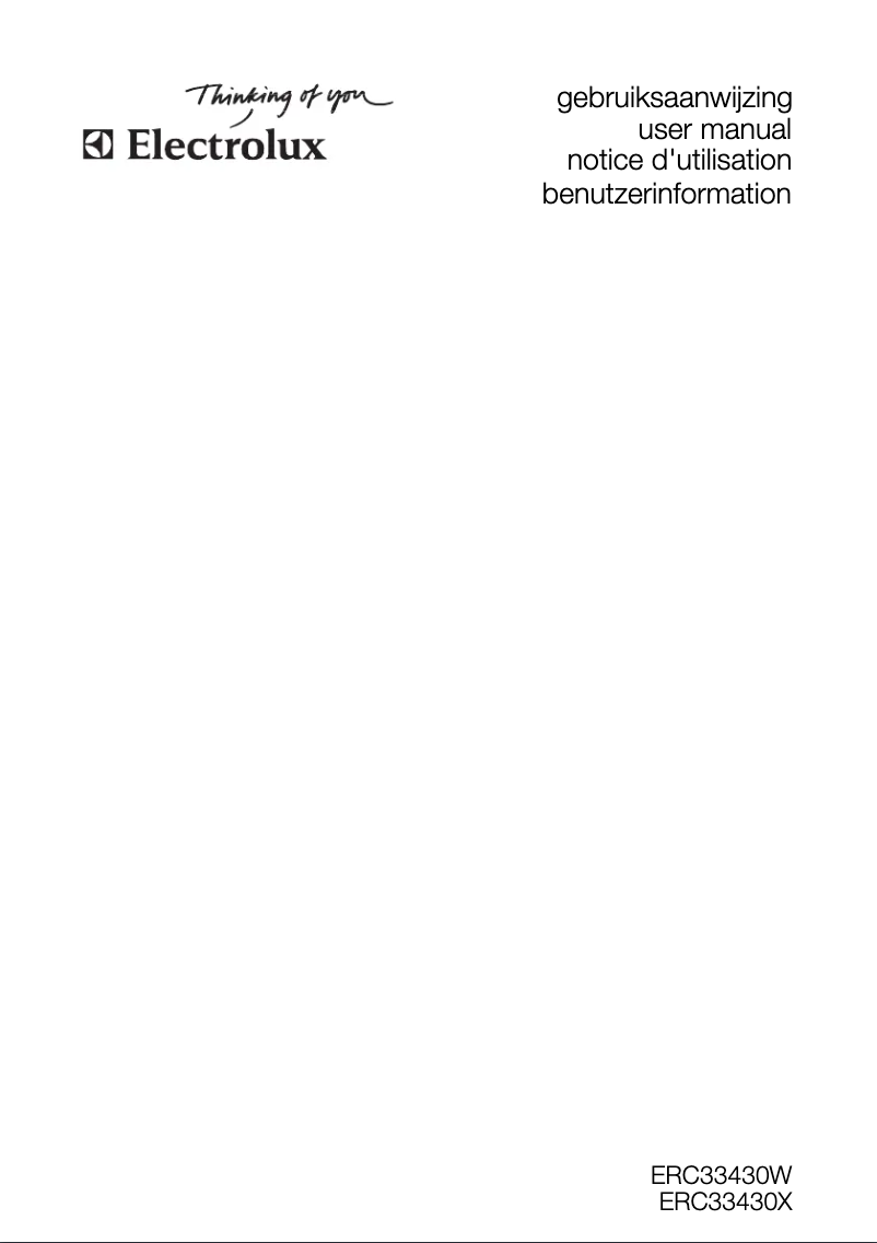 Page 1 de la notice Manuel utilisateur Electrolux ERC33430W