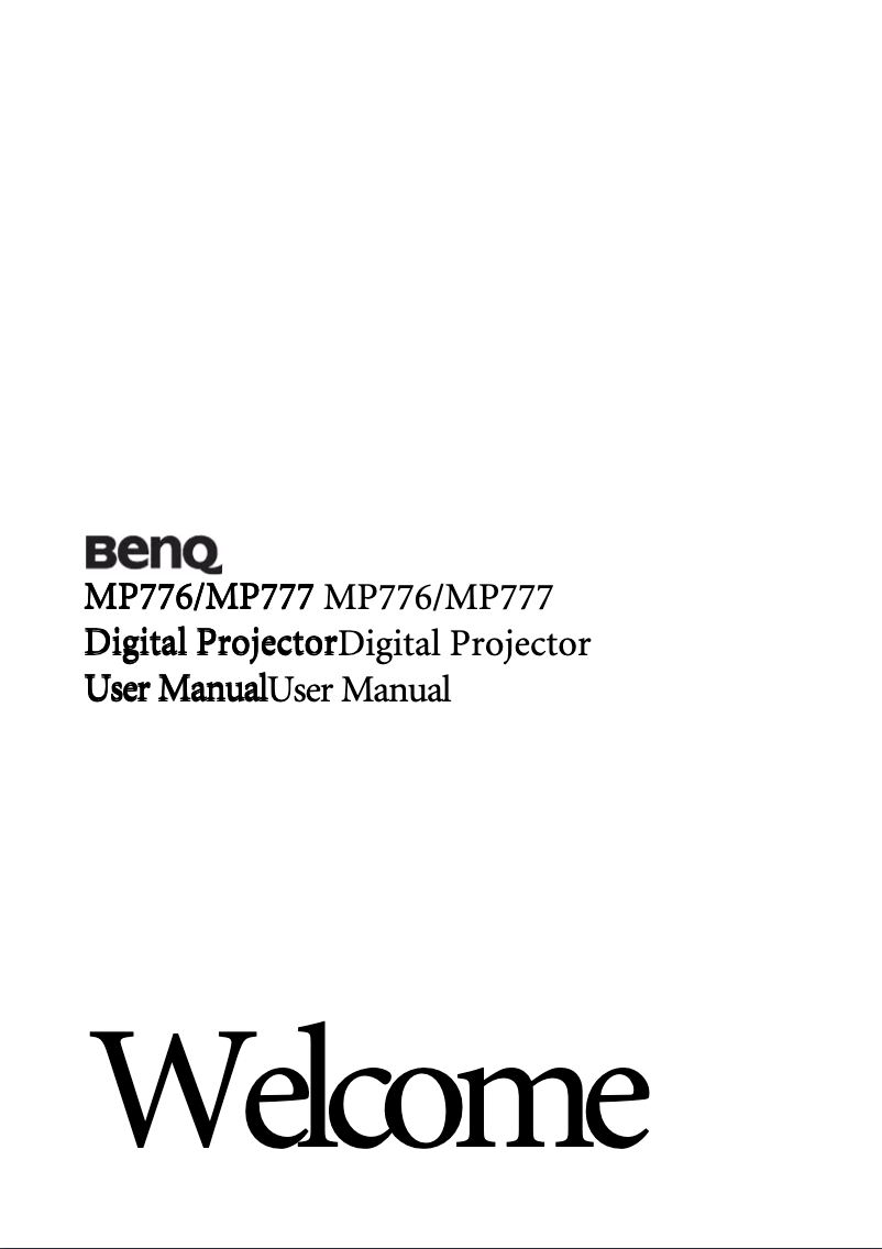 Page 1 de la notice Manuel utilisateur BenQ MP777