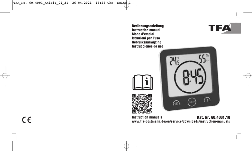Imagen de la primera página del manual del dispositivo 60.4001.10