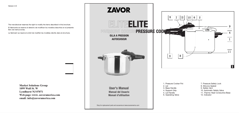 Page n°1 - Manuel utilisateur Zavor Elite ZCWEL03