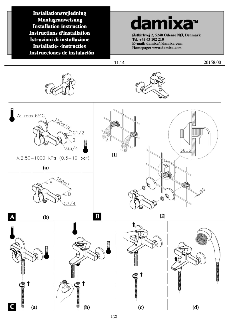 Page n°1 - Manuel utilisateur Damixa 1710000