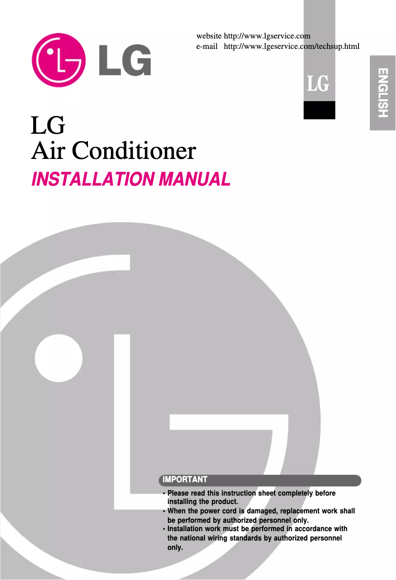 Page 1 de la notice Guide d'installation LG M30AH