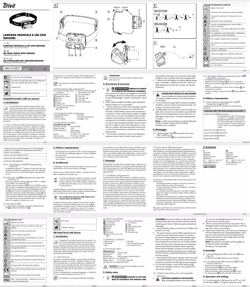 Image de la première page du manuel de l'appareil IAN 316931