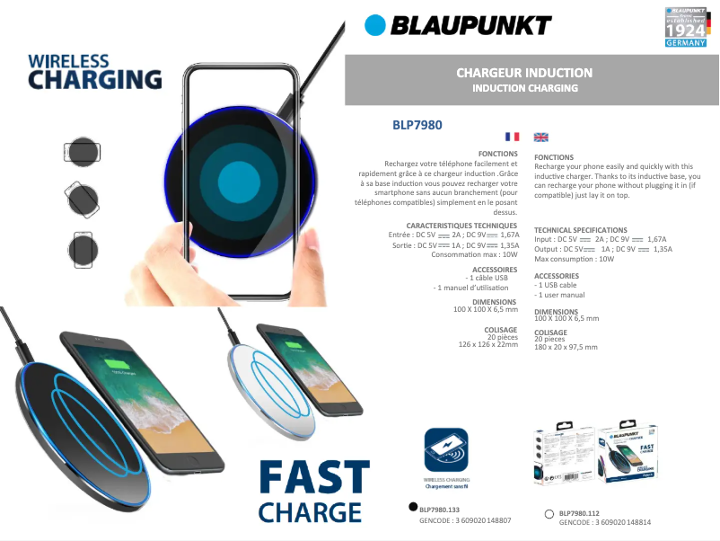 Page 1 de la notice Manuel utilisateur Blaupunkt BLP7980