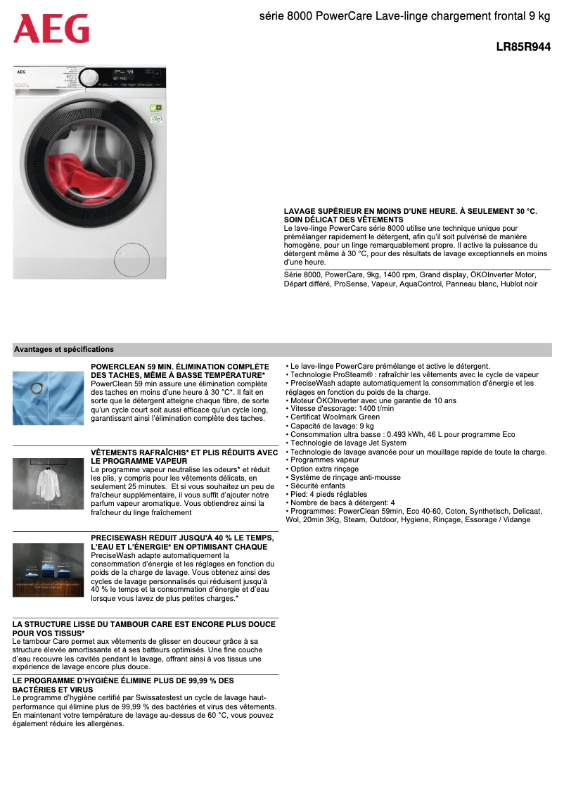 Image de la première page du manuel de l'appareil LR85R944