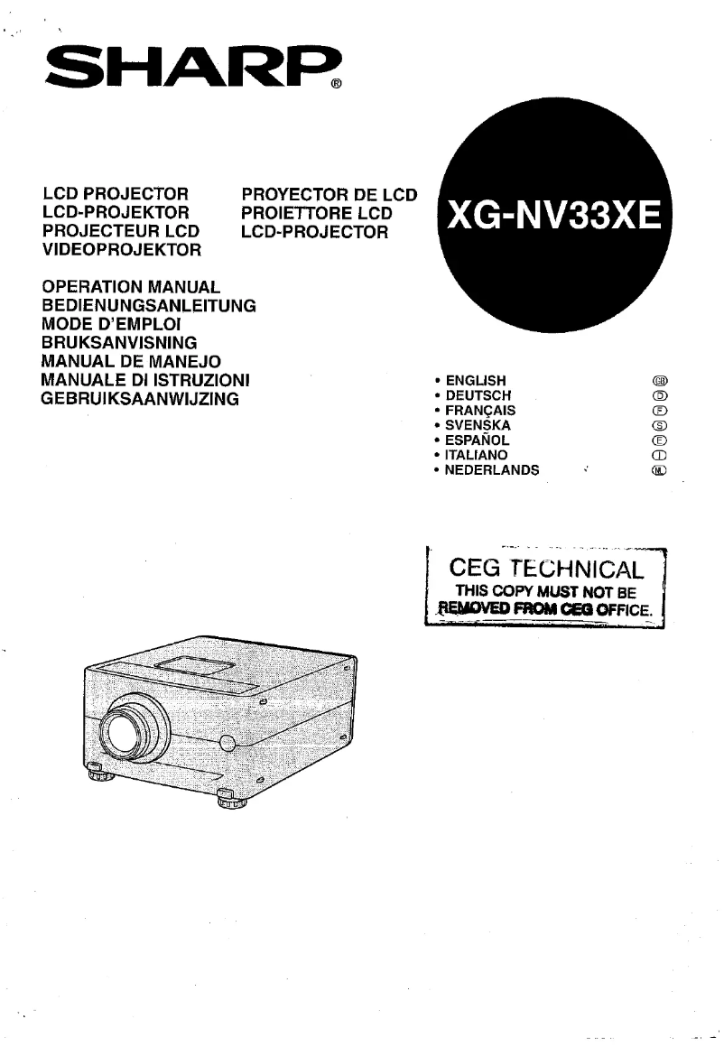Page 1 de la notice Manuel utilisateur Sharp XG-NV33XE