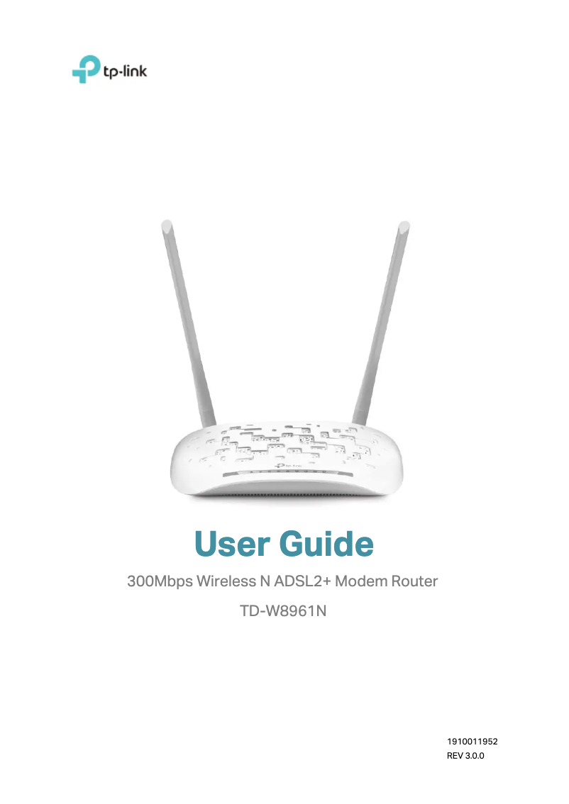 Page n°1 - Manuel utilisateur TP-Link TD-W8961N