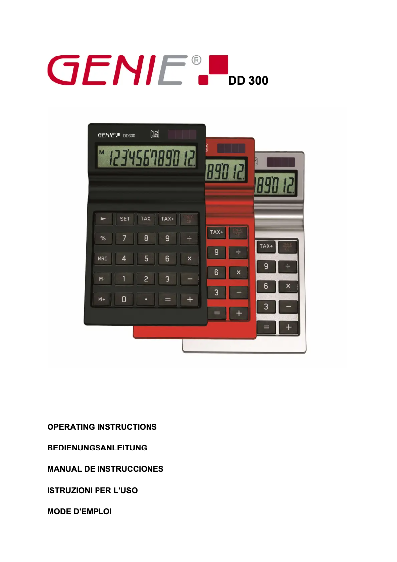 Image de la première page du manuel de l'appareil DD300