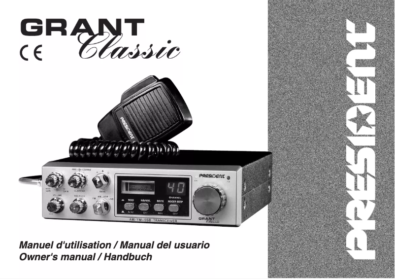 Page n°1 - Manuel utilisateur President Grant Classic