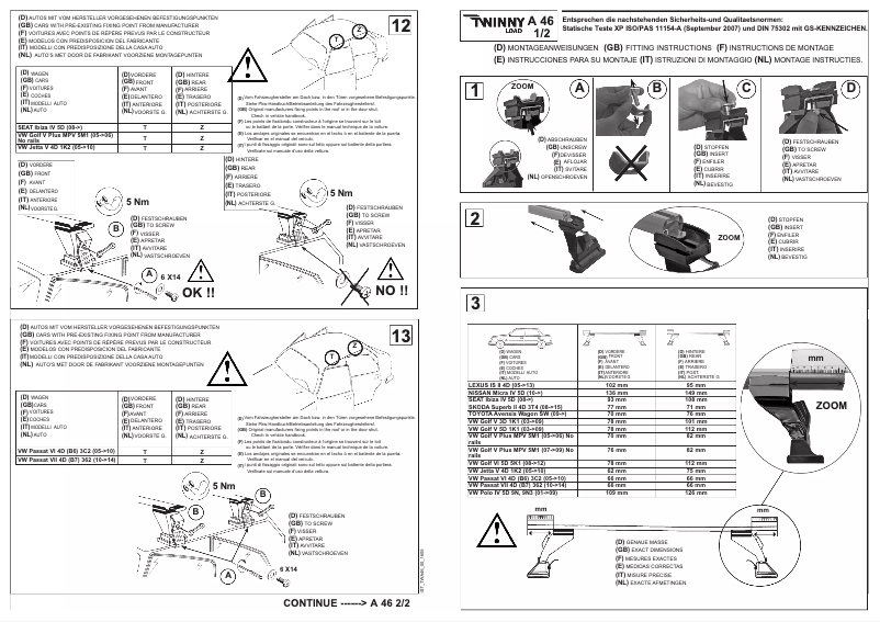 Image de la première page du manuel de l'appareil A 46