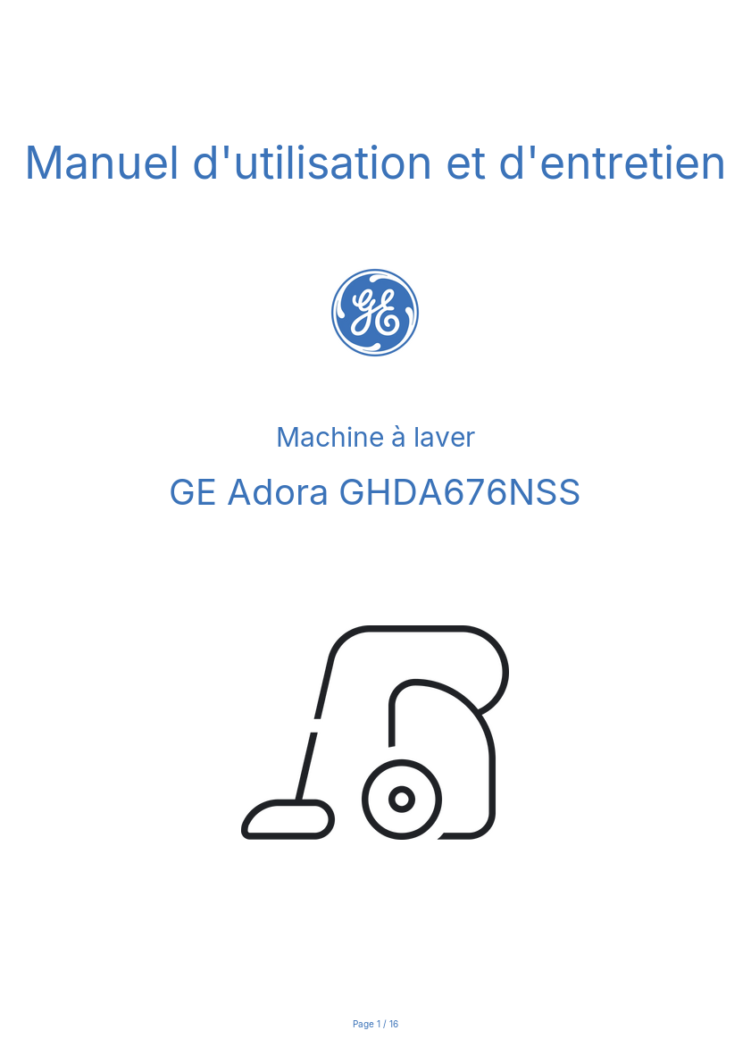 Image de la première page du manuel de l'appareil Adora GHDA676NSS
