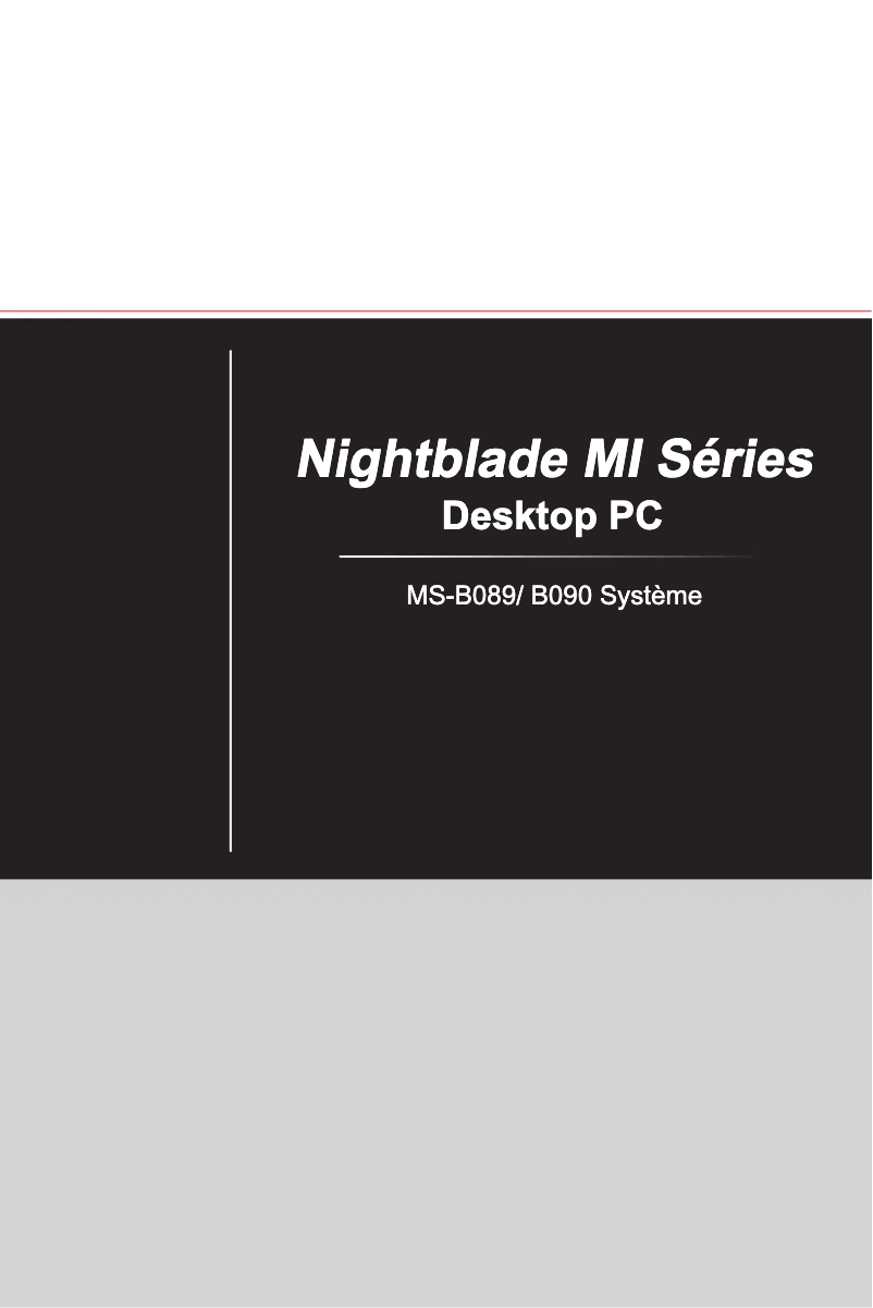 Image de la première page du manuel de l'appareil Nightblade MI2C038 PC