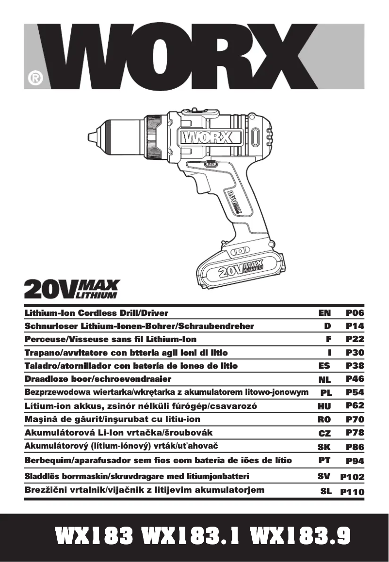 Image de la première page du manuel de l'appareil WX183.9