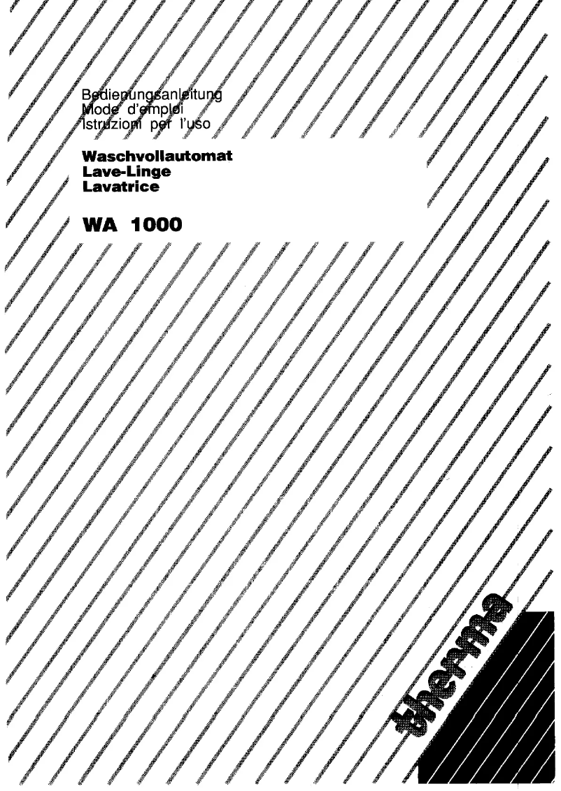 Image de la première page du manuel de l'appareil WA 1000 excl