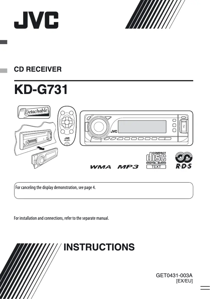 Page n°1 - Manuel utilisateur JVC KD-G731