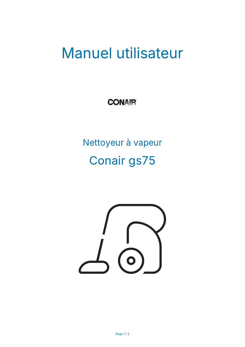 Image de la première page du manuel de l'appareil gs75