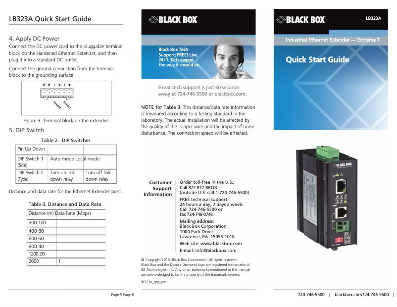 Page 1 de la notice Manuel utilisateur Black Box LB323A