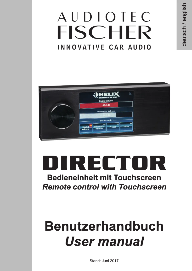 Page n°1 - Manuel utilisateur Audiotec Fischer DIRECTOR