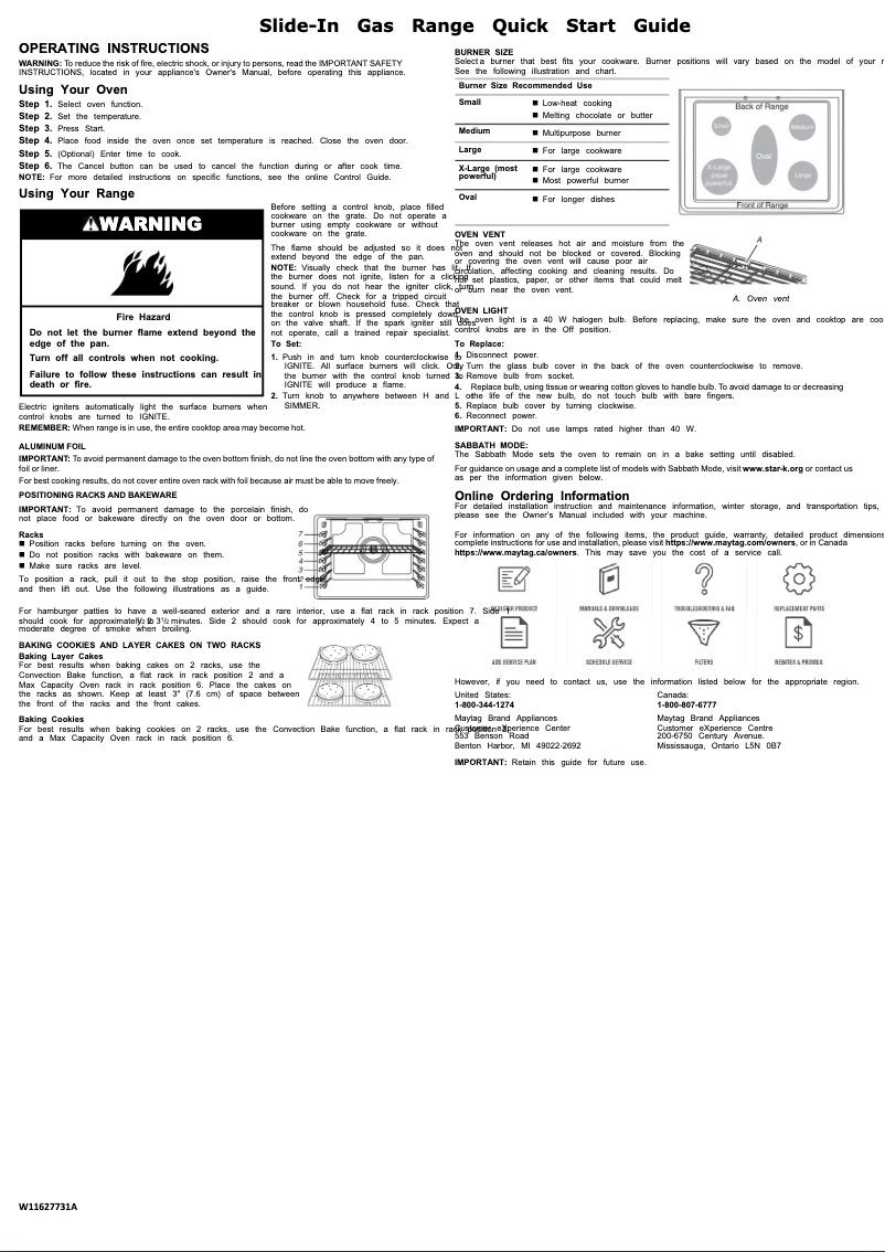 Page n°1 - Guide de démarrage rapide Maytag MGS8800PZ