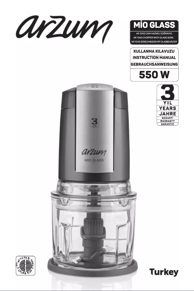 Page n°1 - Manuel utilisateur Arzum AR1043