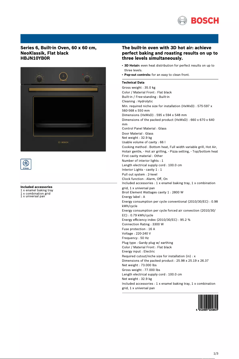 Image de la première page du manuel de l'appareil HBJN10YB0R