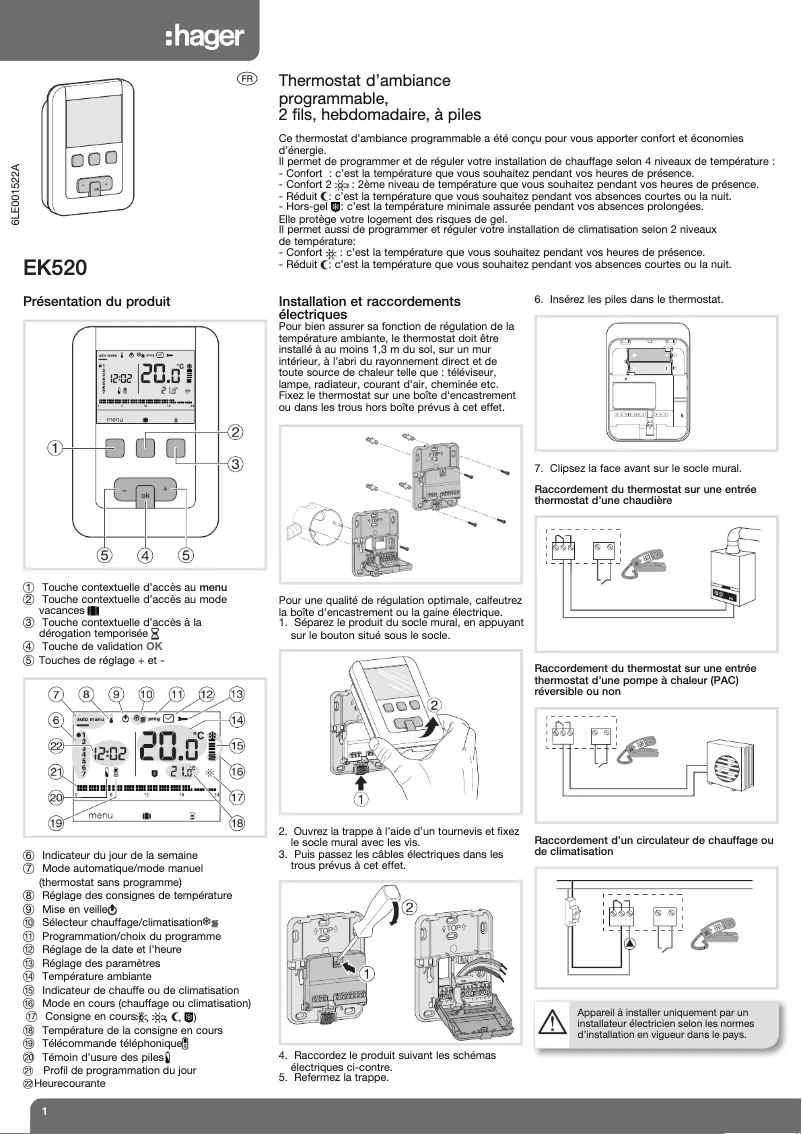 Página 1 del manual Manual de usuario Hager EK520