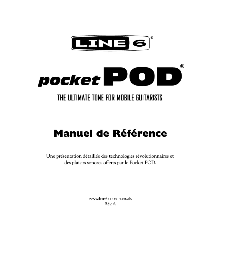 Page 1 of the manual User Manual Line 6 Pocket POD