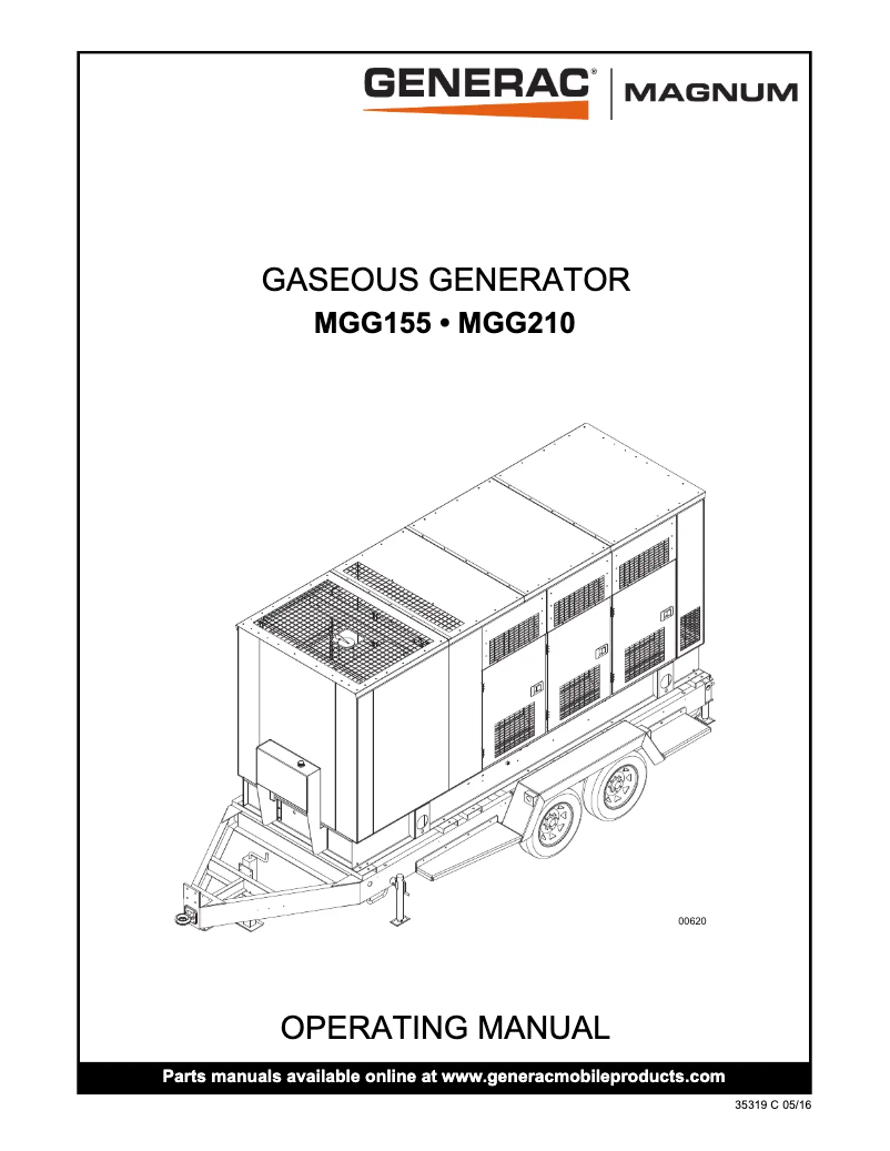 Page n°1 - Manuel utilisateur Generac MGG210N2