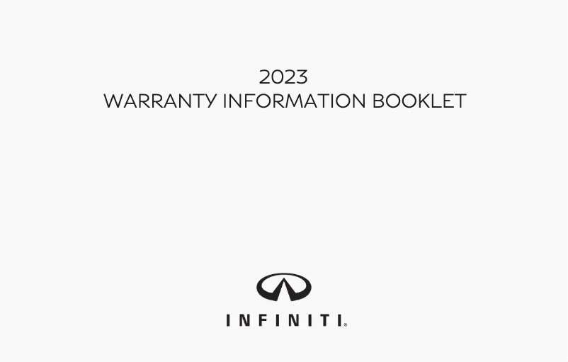 Page 1 de la notice Informations de garantie Infiniti QX55 (2023)