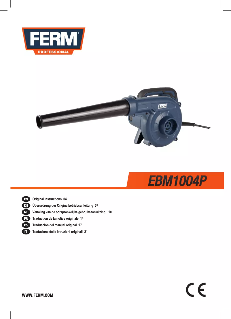 Page n°1 - Manuel utilisateur Ferm EBM1004P