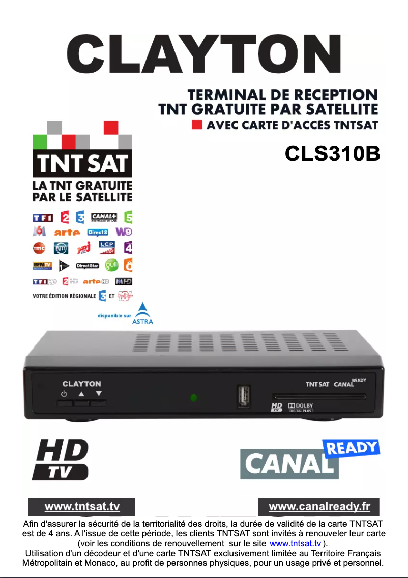 Page 1 de la notice Manuel utilisateur Clayton CLS310B