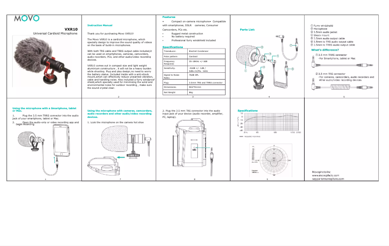 Page n°1 - Manuel utilisateur Movo VXR10